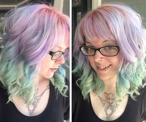 Blue Hair Color Ideas Pastel Blue Balayage Ombre Blue Highlights Hairstyles Weekly