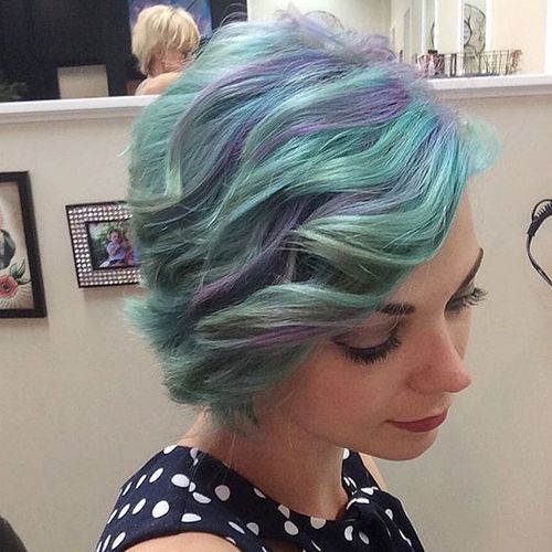 lavender and teal hair