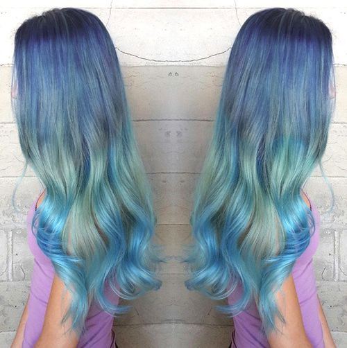 20 Blue Hair Color Ideas Pastel Blue Balayage Ombre Blue