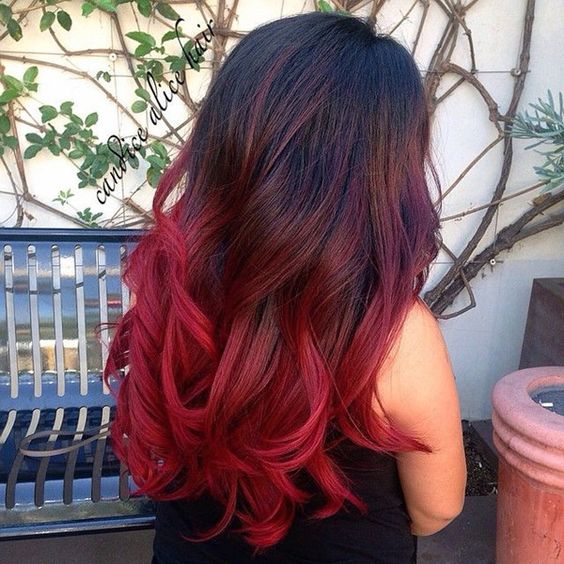 brown hair with red ombre