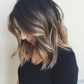 hottest lob hairstyle with balayage highlights