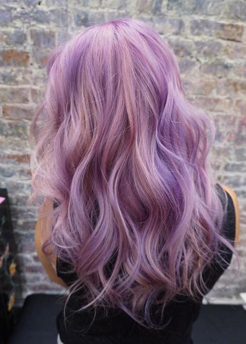 purple and pink highlights in blonde hair