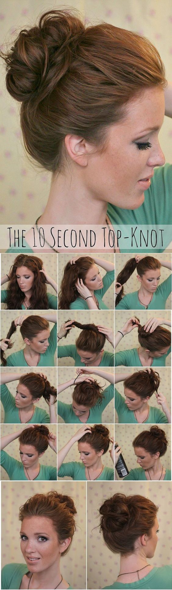 Super Easy Hairstyles With Tutorial - the messy top bun