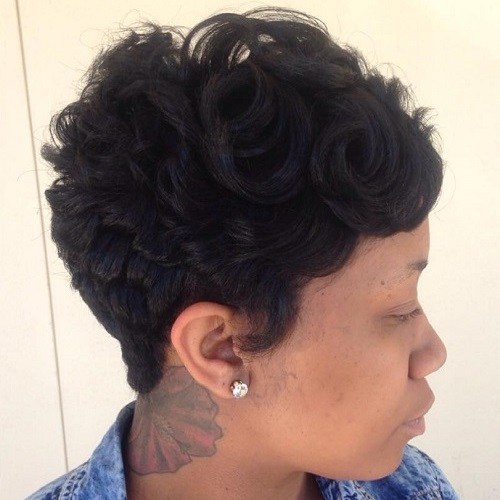 curly pixie cut for black women