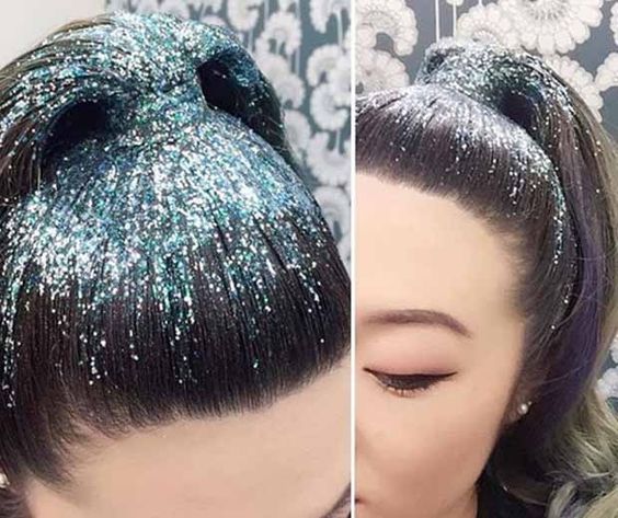 Gorgeous Hairstyles with Glitter Roots