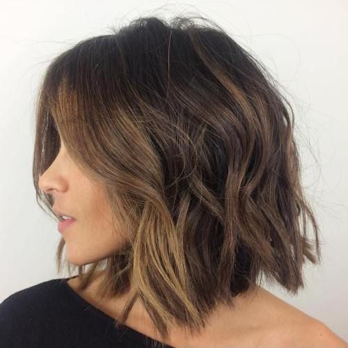 bob haircut dark brown