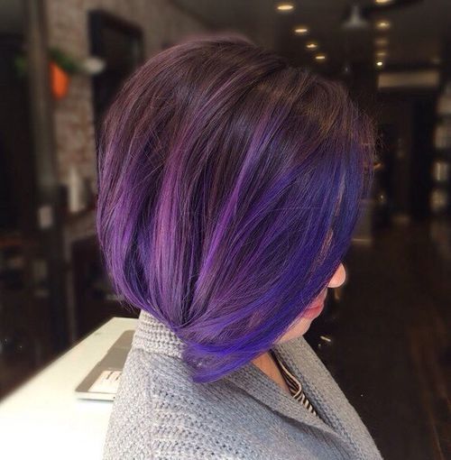 short blue and purple hair