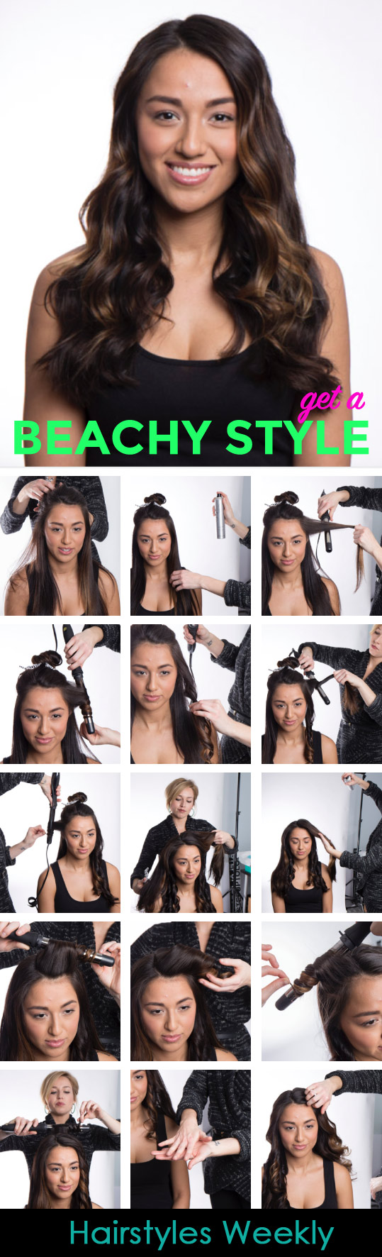 beachy wave hair style tutorial