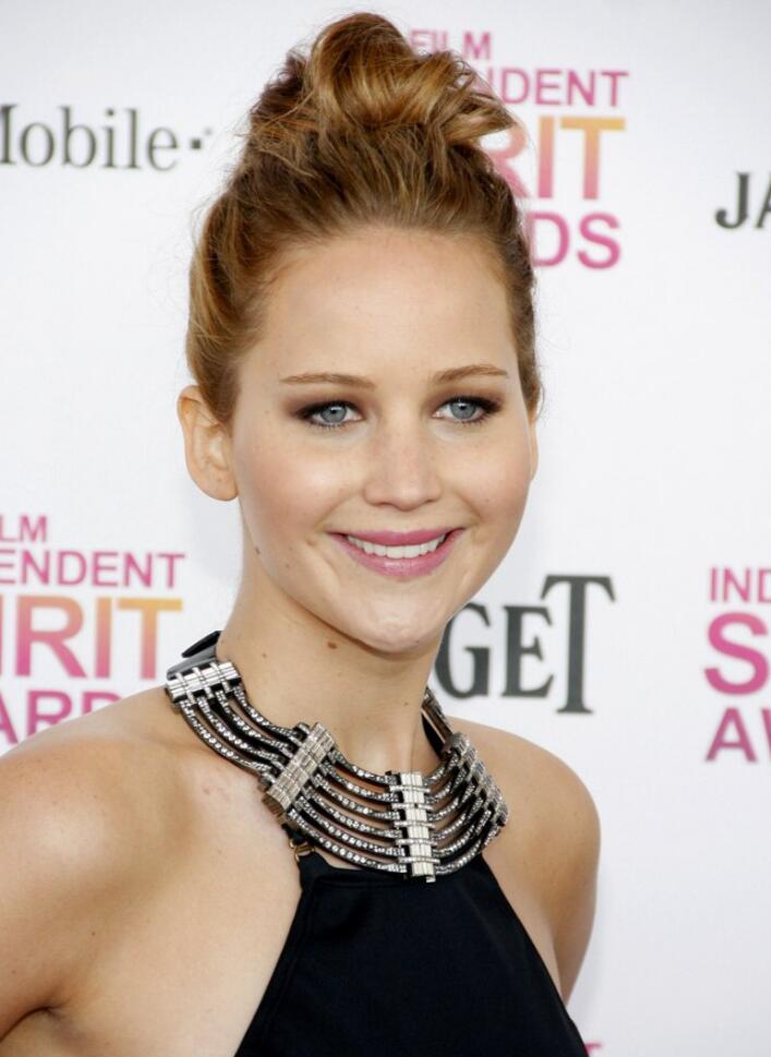 Jennifer Lawrence top knot