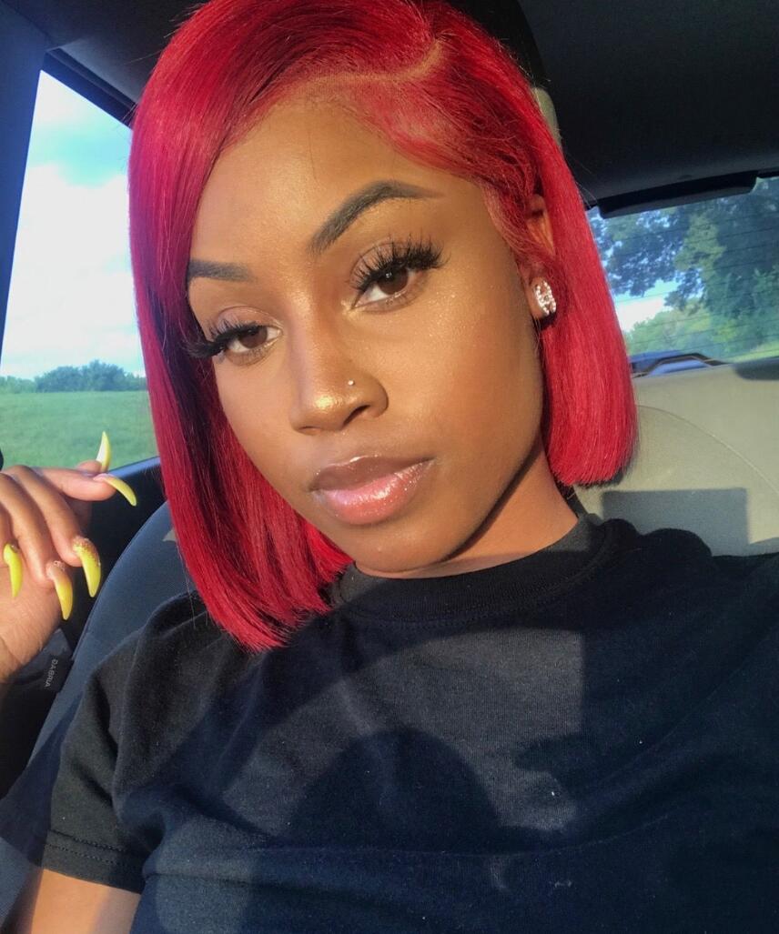 red bob hairstyle for black women