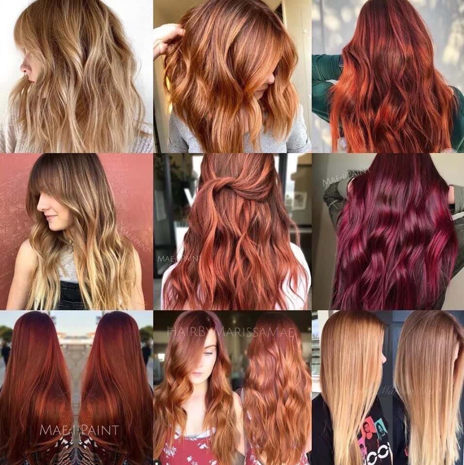 Shades Of Red Hair Color Palette - Hairstyles Weekly