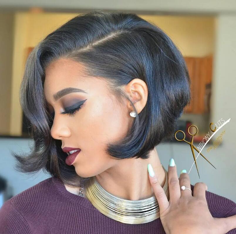 medium layered bob for black women