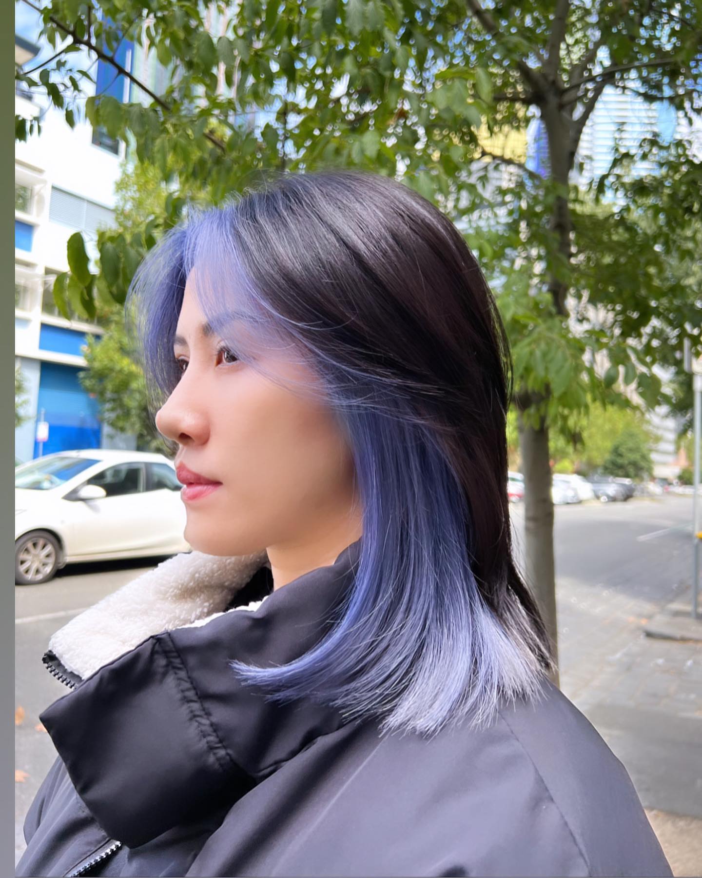 Two Tone Blue and Black Hair