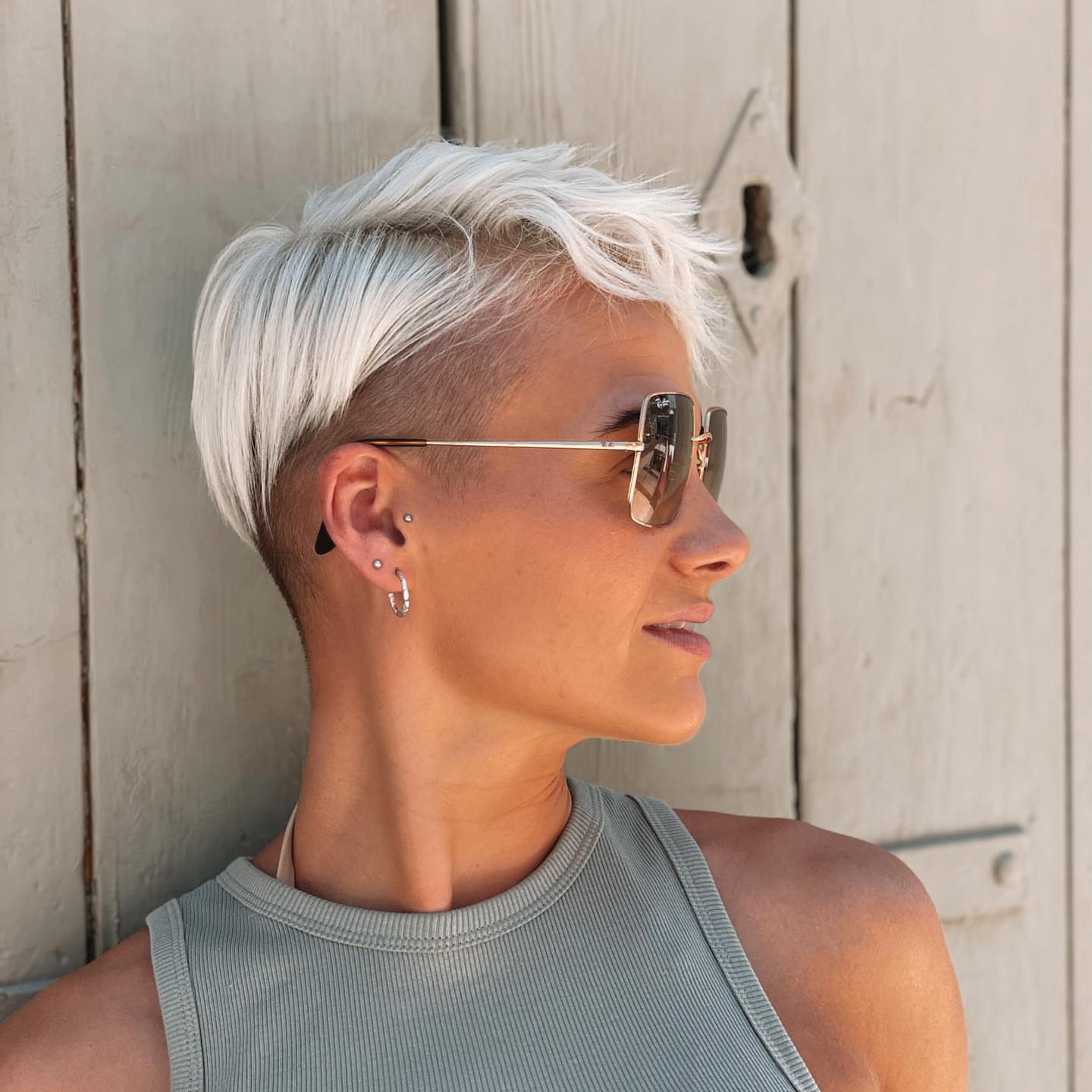 ice blonde pixie cut