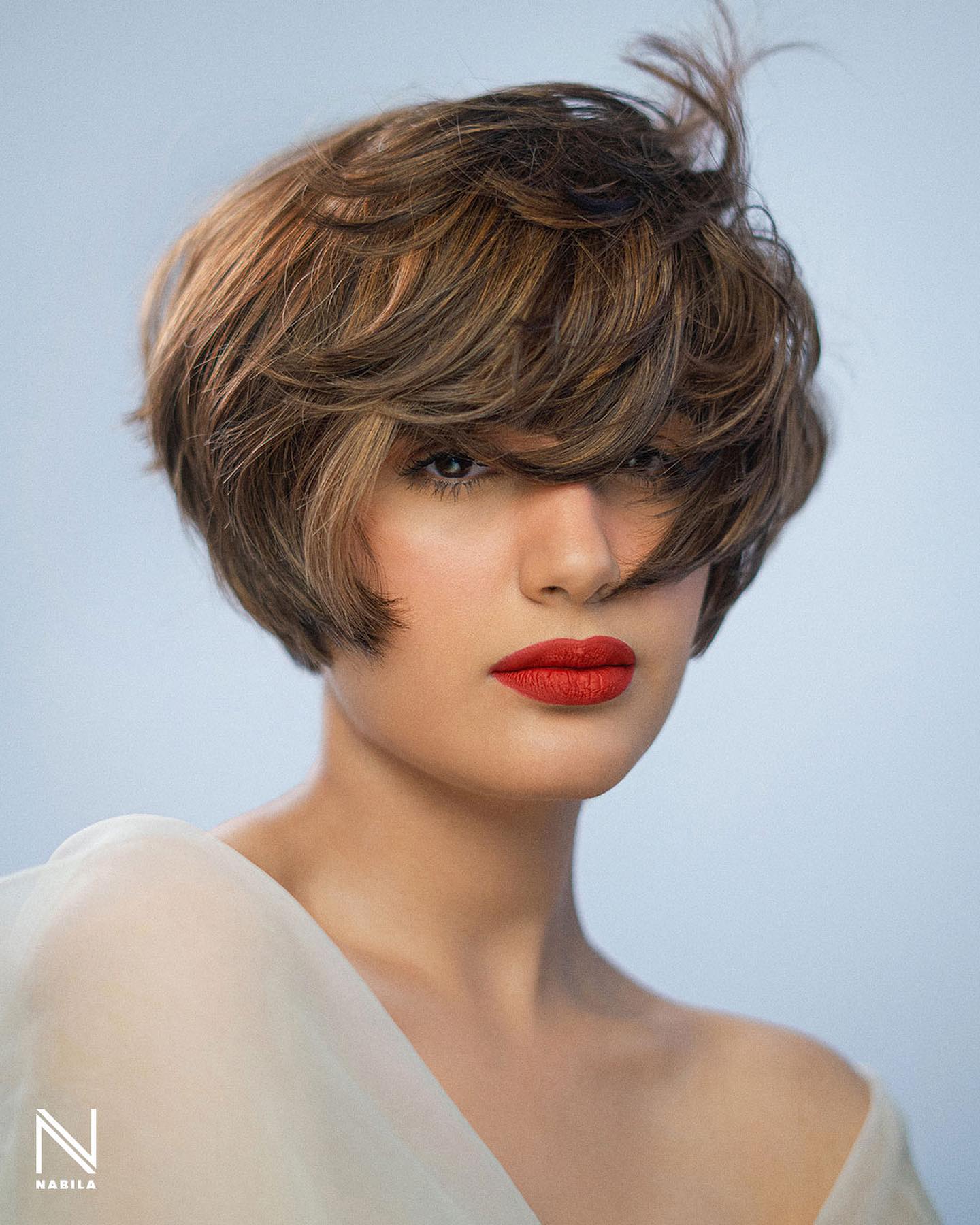 pixie cut with Edgy Fringe for thick hair
