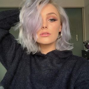 purple messy bob