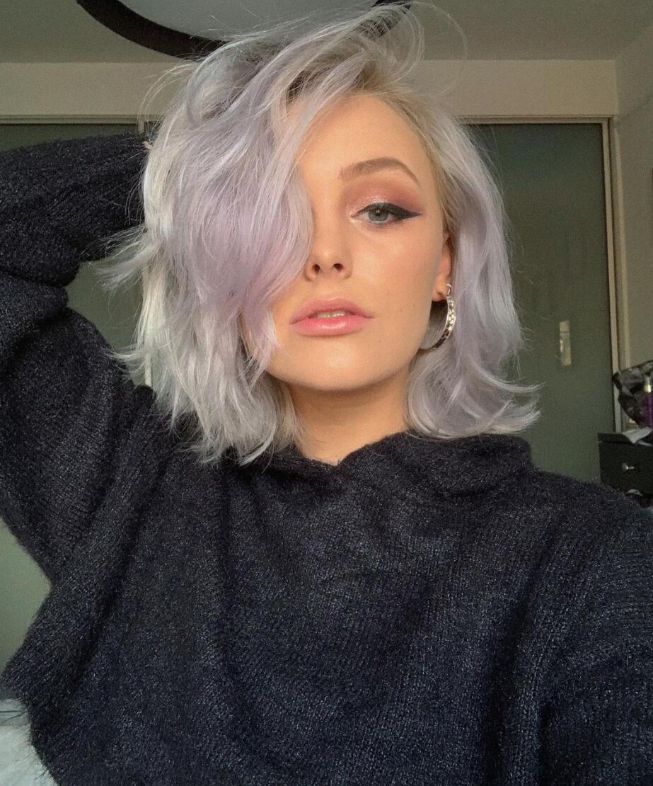 purple messy bob