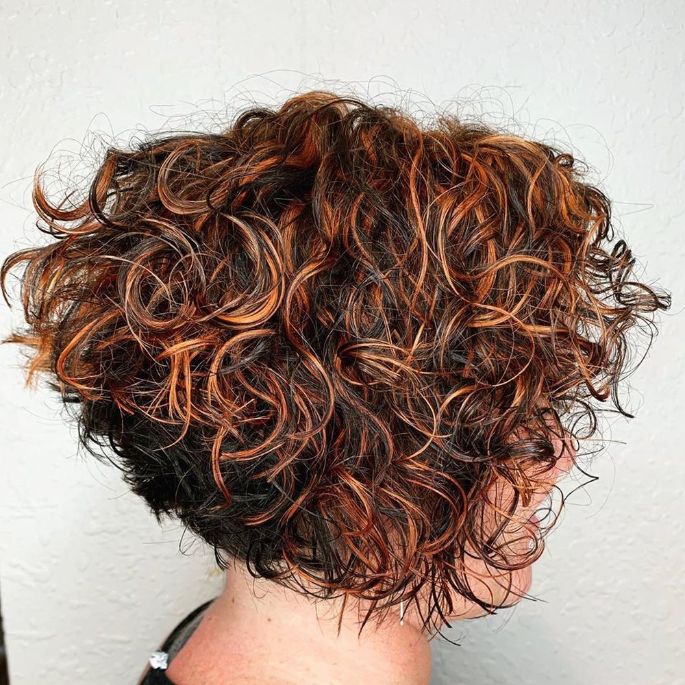 Curly Asymmetrical Bob