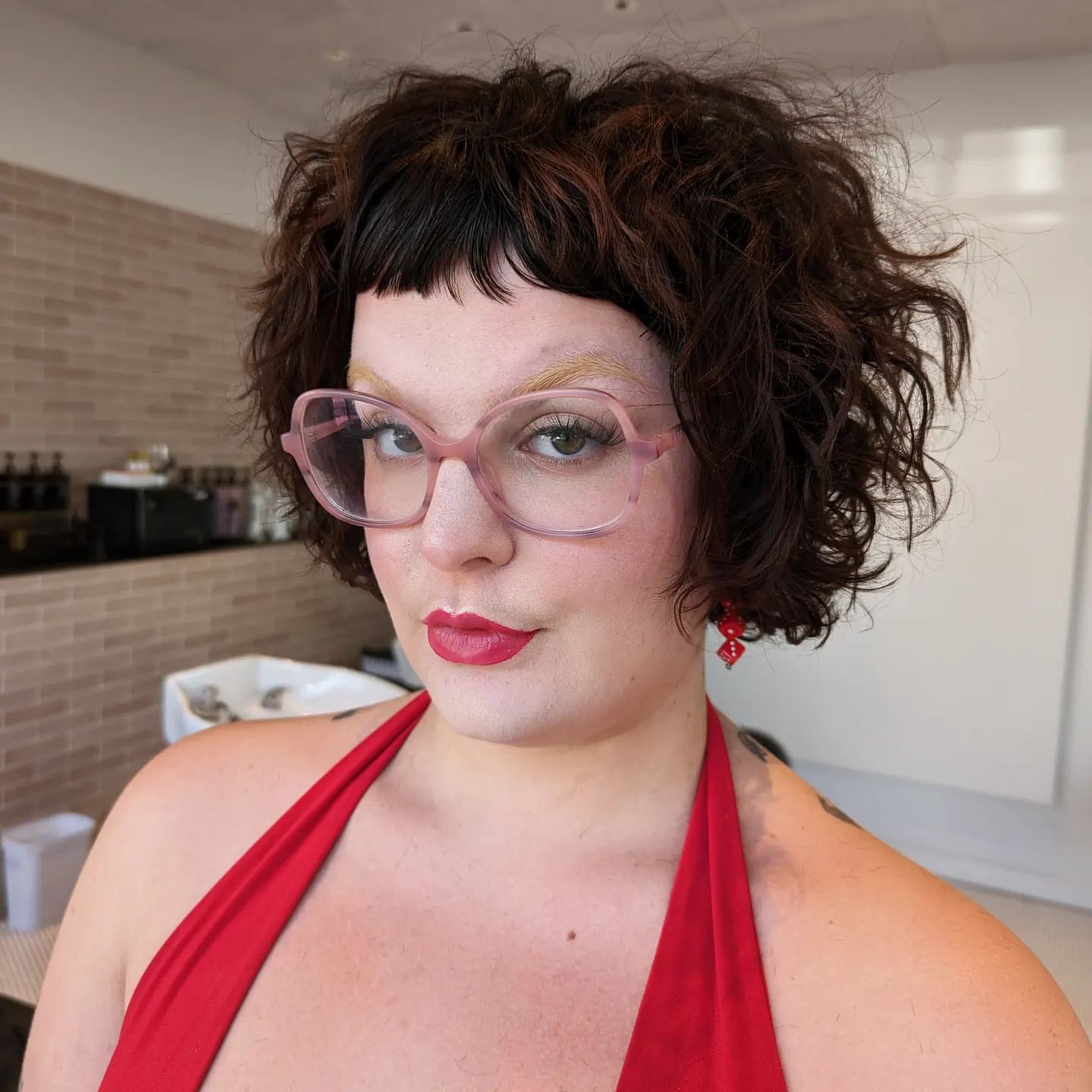 Curly Pixie with Baby Bangs