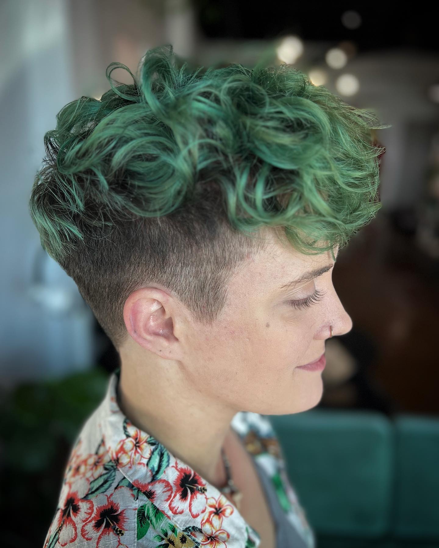 Green Curly Undercut