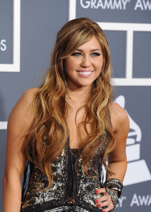 miley cyrus long hair bangs